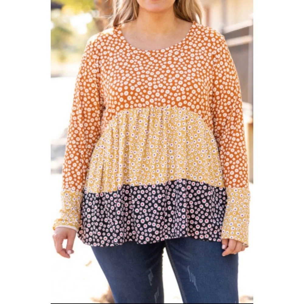 PLUS Colorful Tunic, Long-sleeved, Patterned, Plus 1X-4X, NWT - Picture 8 of 8